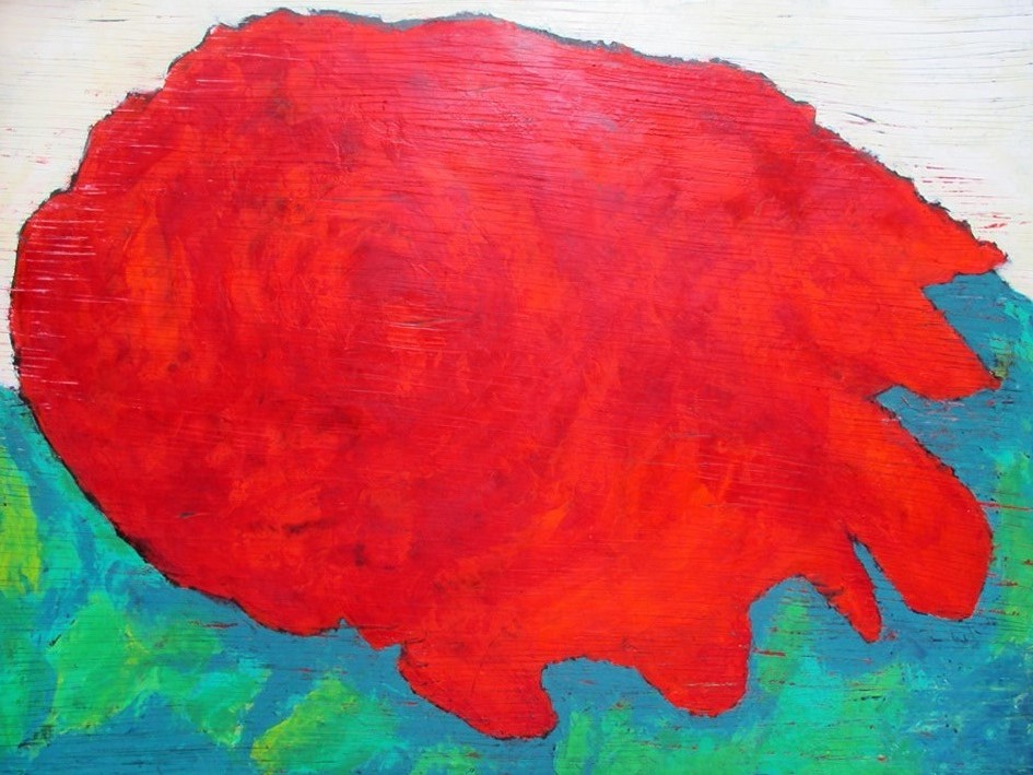 2019_Růže II. enkaustika 70x100