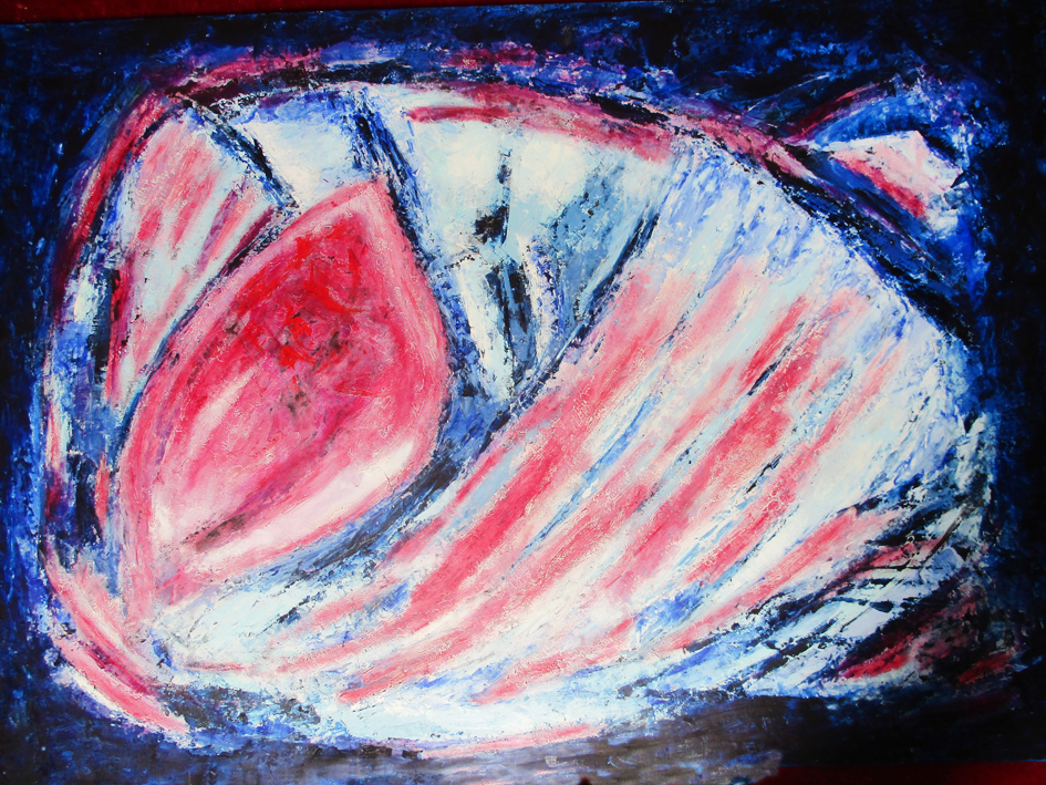 2019_Květina enkaustika 70x100